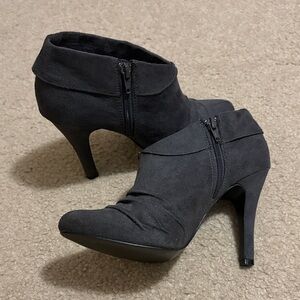 Charlotte Russe Charcoal Heeled Boots